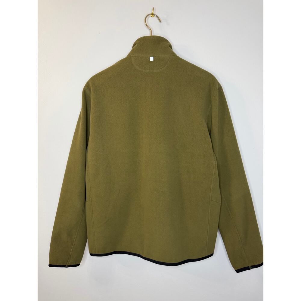 Polo Ralph Lauren Performance Olive Green Fleece Jacket Zip Orange Pony Men's M - Picture 2 of 10